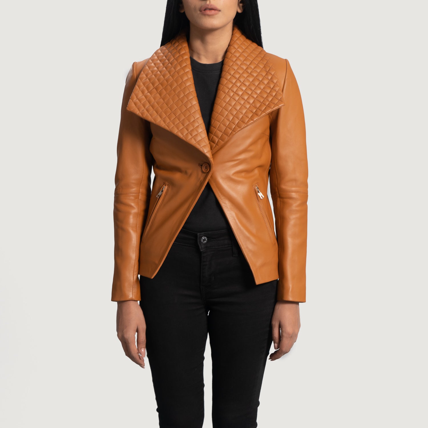 Lee Tan Brown Leather Blazer - Kualited