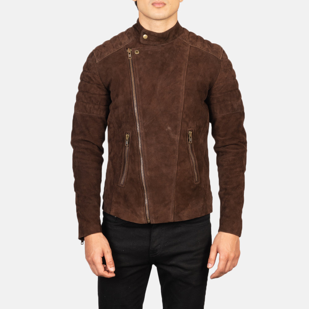 Faisor Mocha Suede Biker Jacket