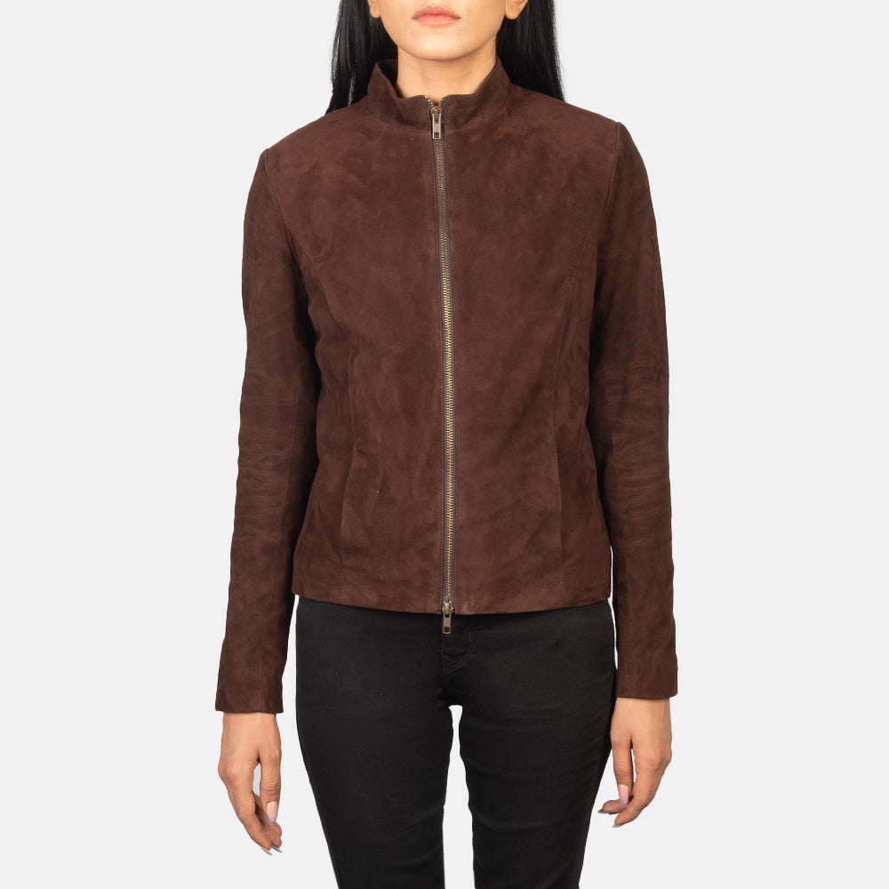 Rumella Mocha Suede Biker Jacket