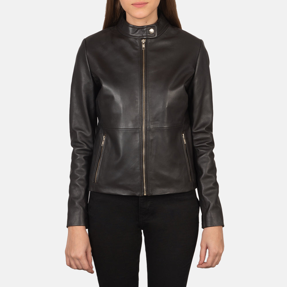 Rave Brown Leather Biker Jacket - Kualited