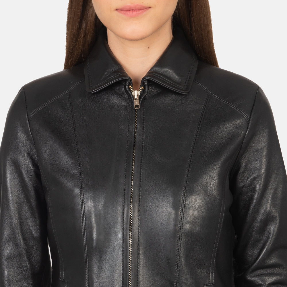 Colette Black Leather Jacket - Kualited