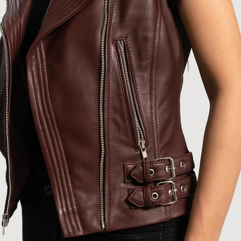 Women Leather Vest