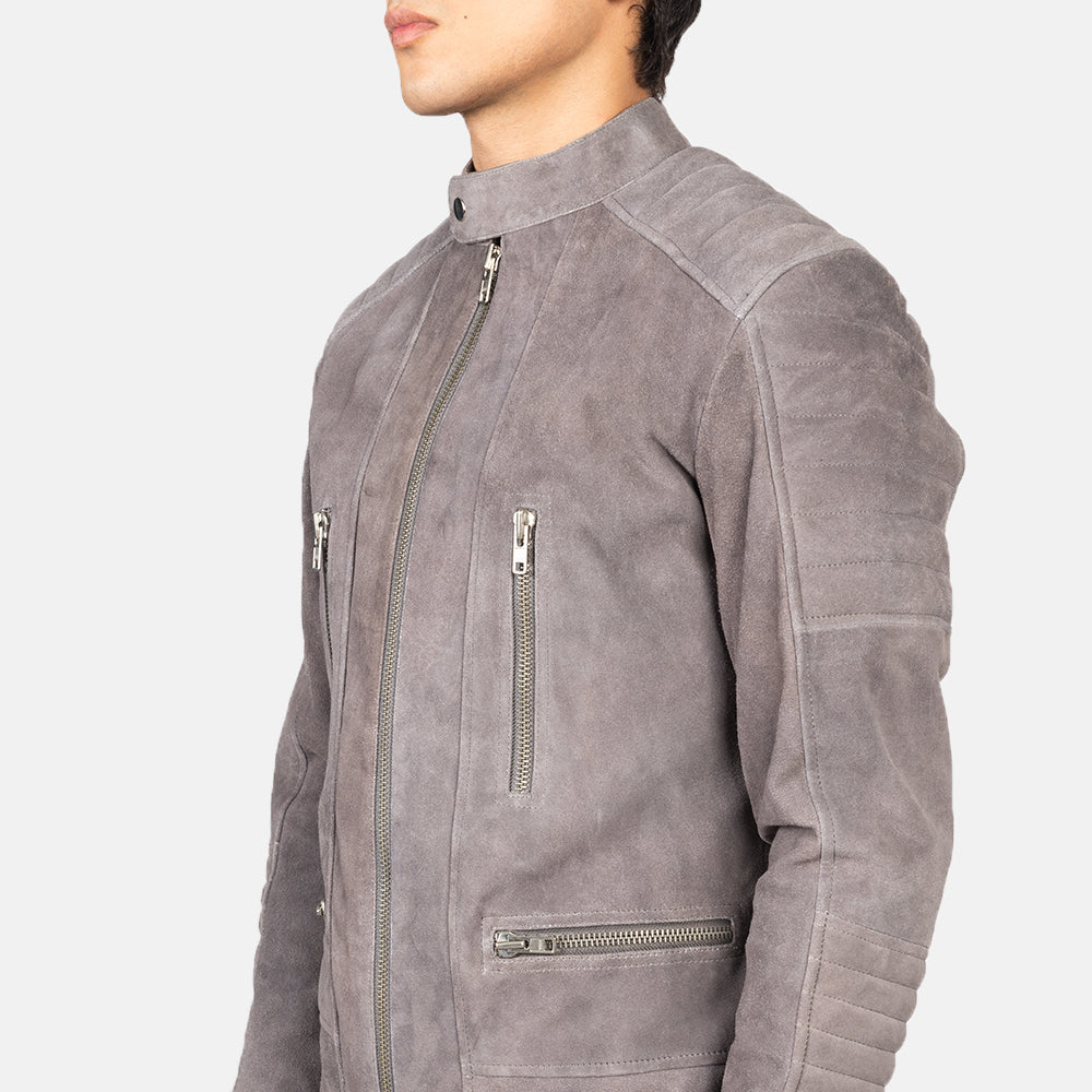 Damian Grey Suede Biker Jacket