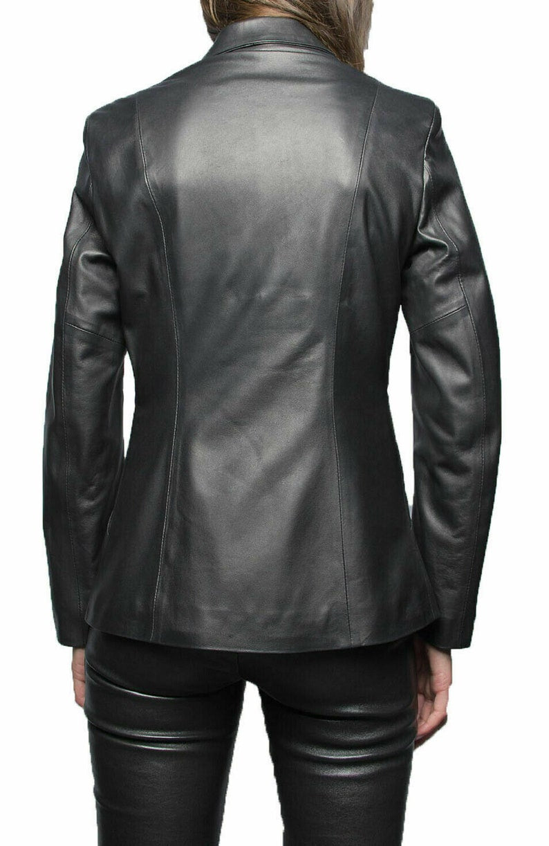 New Black Leather Blazer