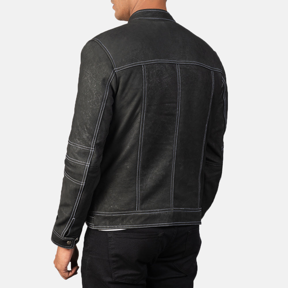 Youngster Distressed Black Leather Jacket - Kualited