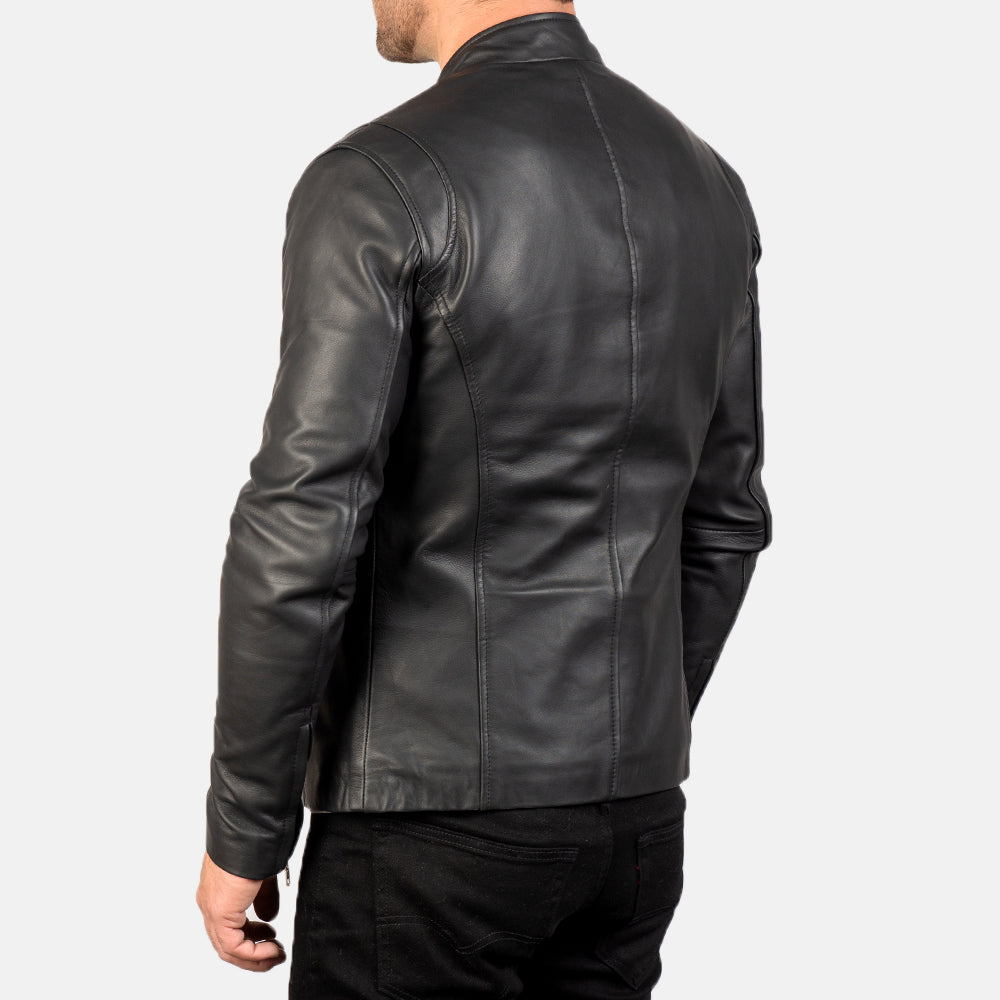 Ionic Black Leather Jacket - Kualited