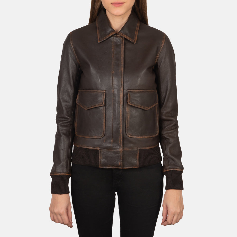 Westa A-2 Brown Leather Bomber Jacket - Kualited