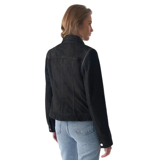 Bonnie Macie Black Suede Leather Jacket