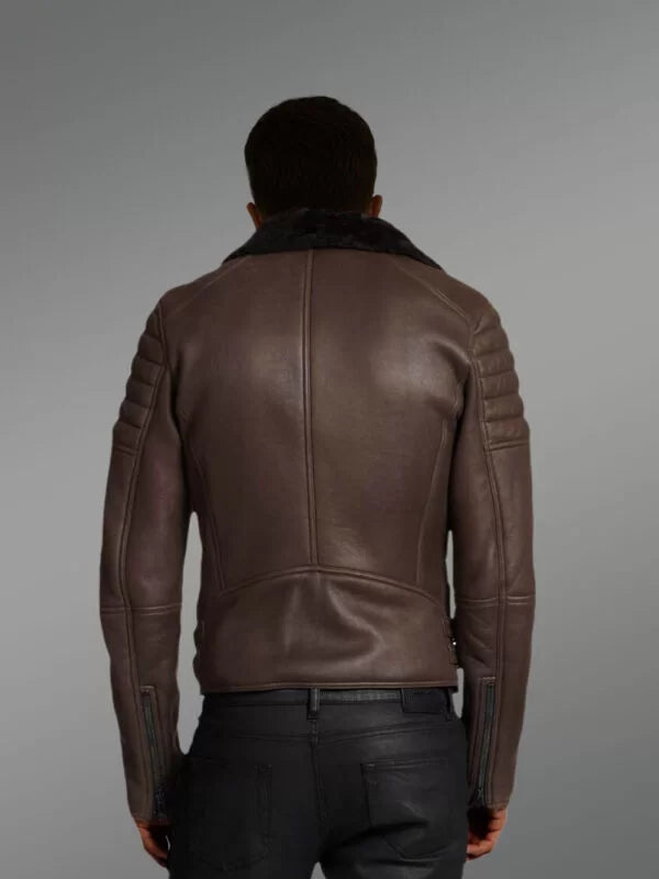 Authentic Coffee Brown Shearling Jacket Has a Charm and Aesthetic Appeal