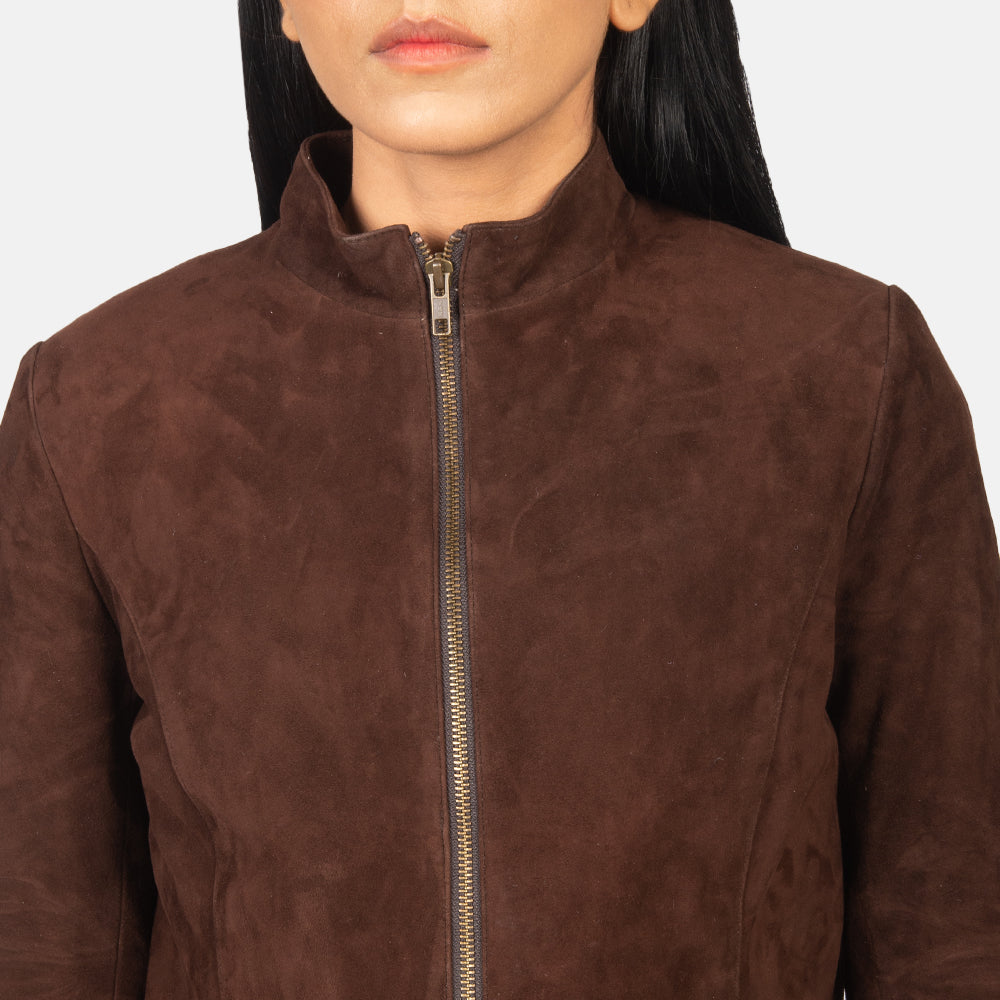 Rumella Mocha Suede Biker Jacket