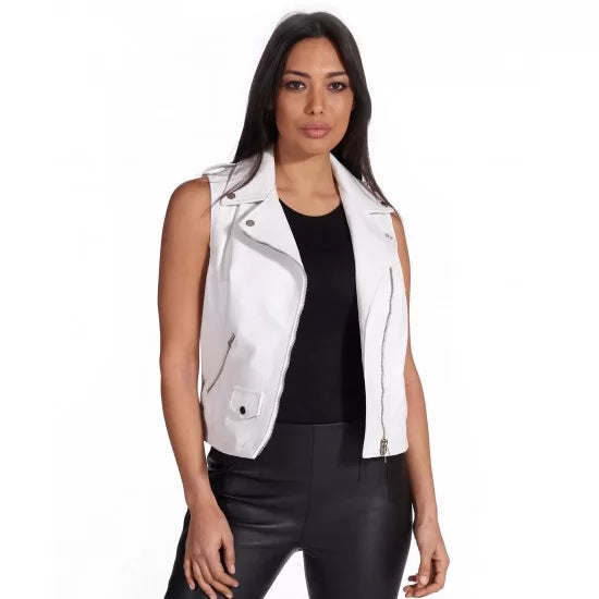 White Leather Vest