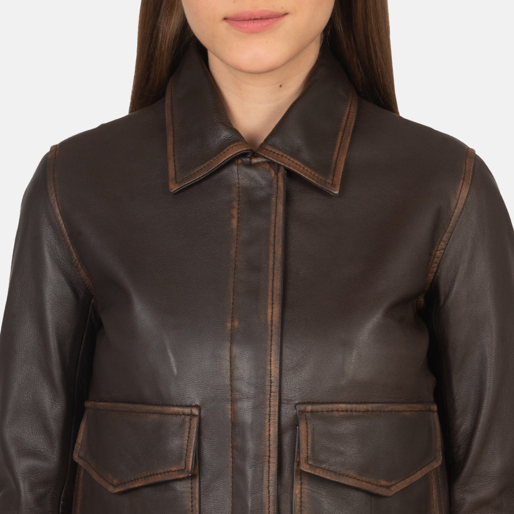 Westa A-2 Brown Leather Bomber Jacket - Kualited