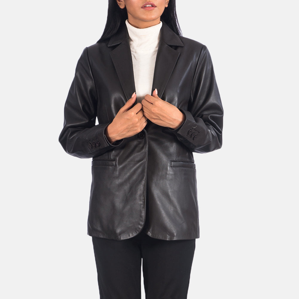 Norma Brown Leather Blazer - Kualited