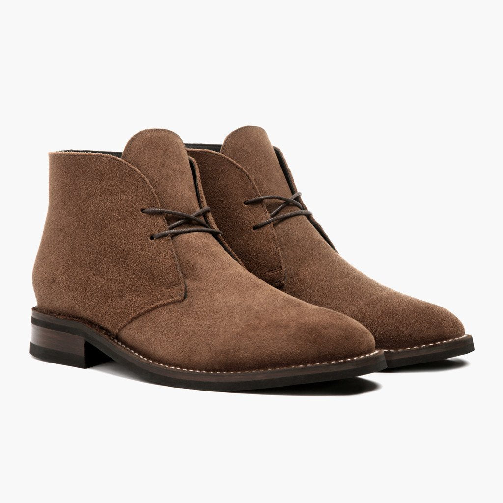 Pure Handmade Brown Suede Leather Lace up Chukka Boots