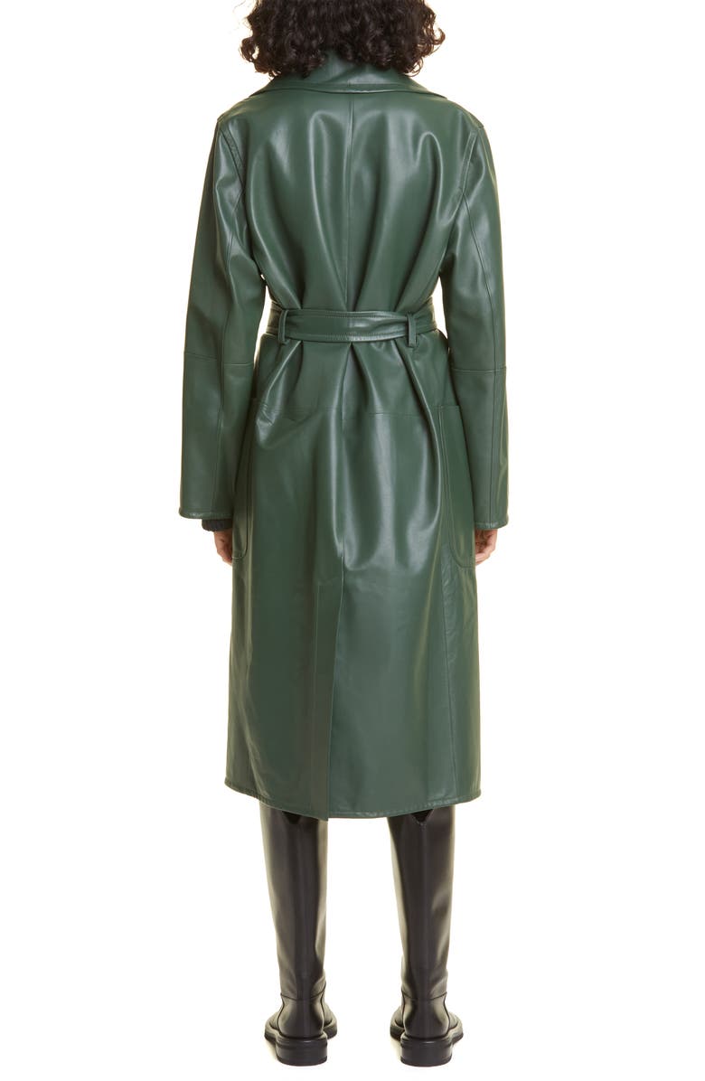 Manuela Lambskin Leather Wrap Coat