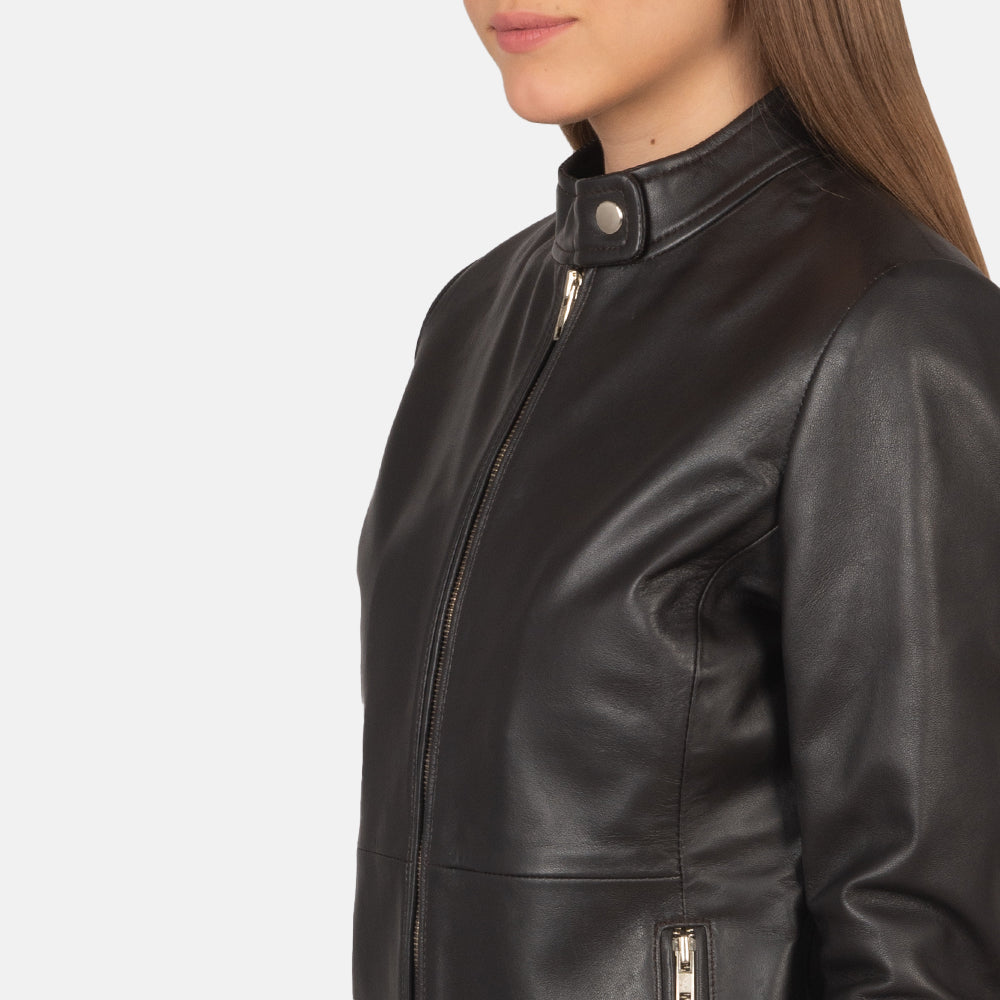 Rave Brown Leather Biker Jacket - Kualited