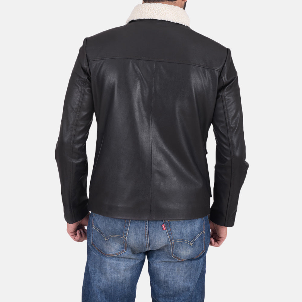 Snow Cole Black Leather Jacket - Kualited