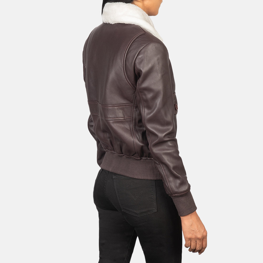 Stella G-1 Maroon Leather Bomber Jacket