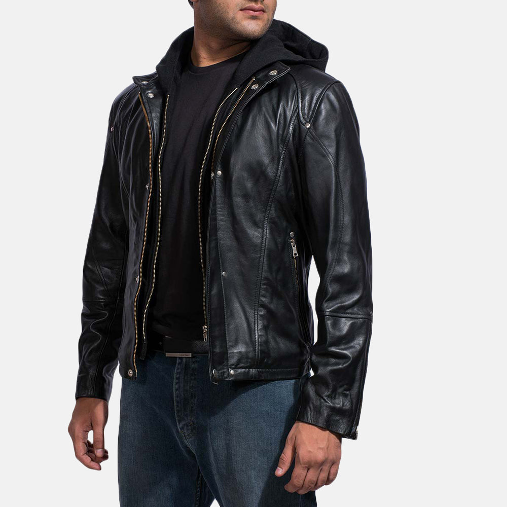 Highschool Black Leather Jacket For Men - Kualited