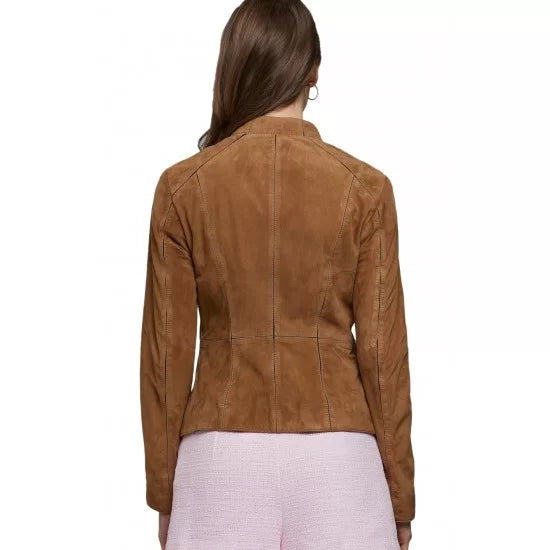 Alexandria Pink Suede Leather Jacket