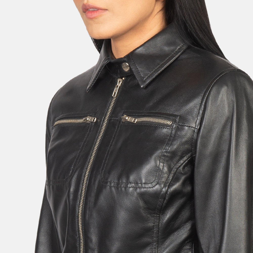 Tomachi Black Leather Jacket - Kualited