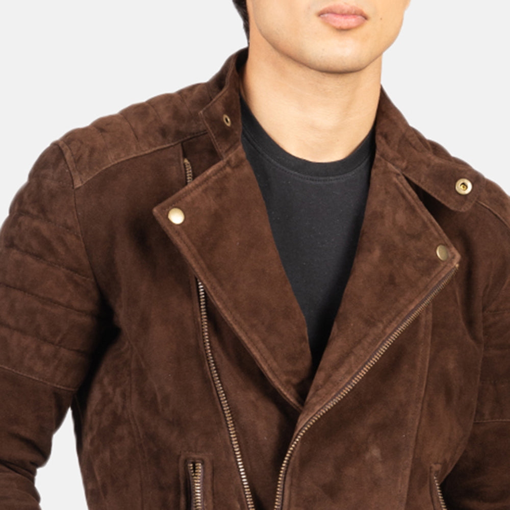 Faisor Mocha Suede Biker Jacket