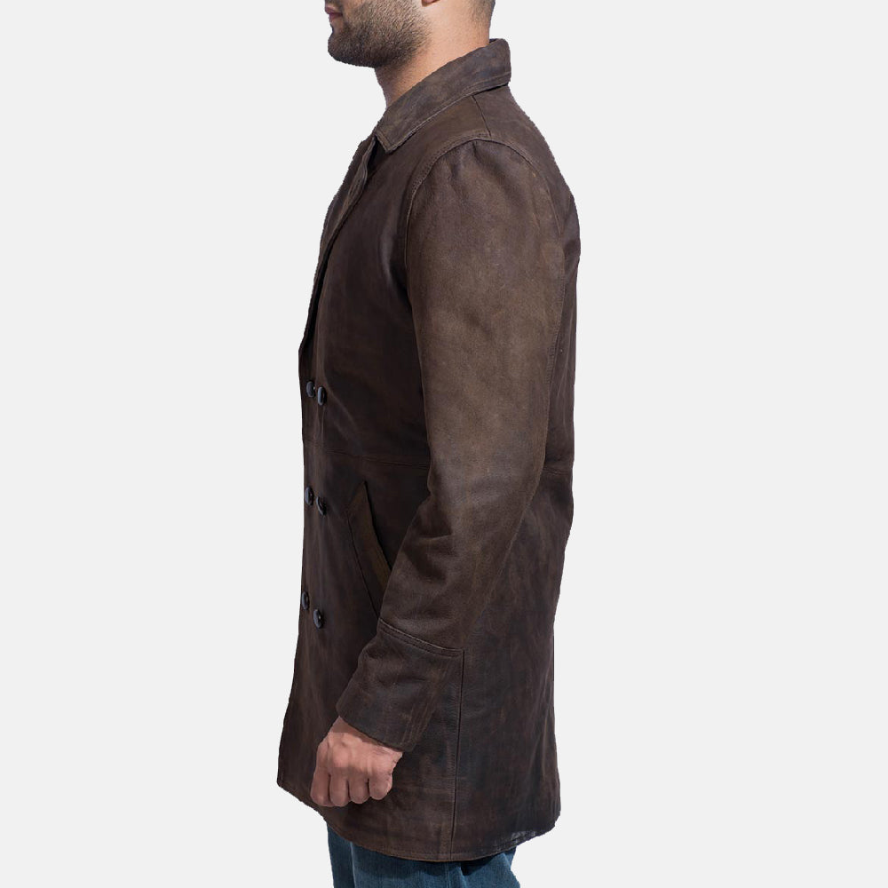 Half Life Brown Leather Coat