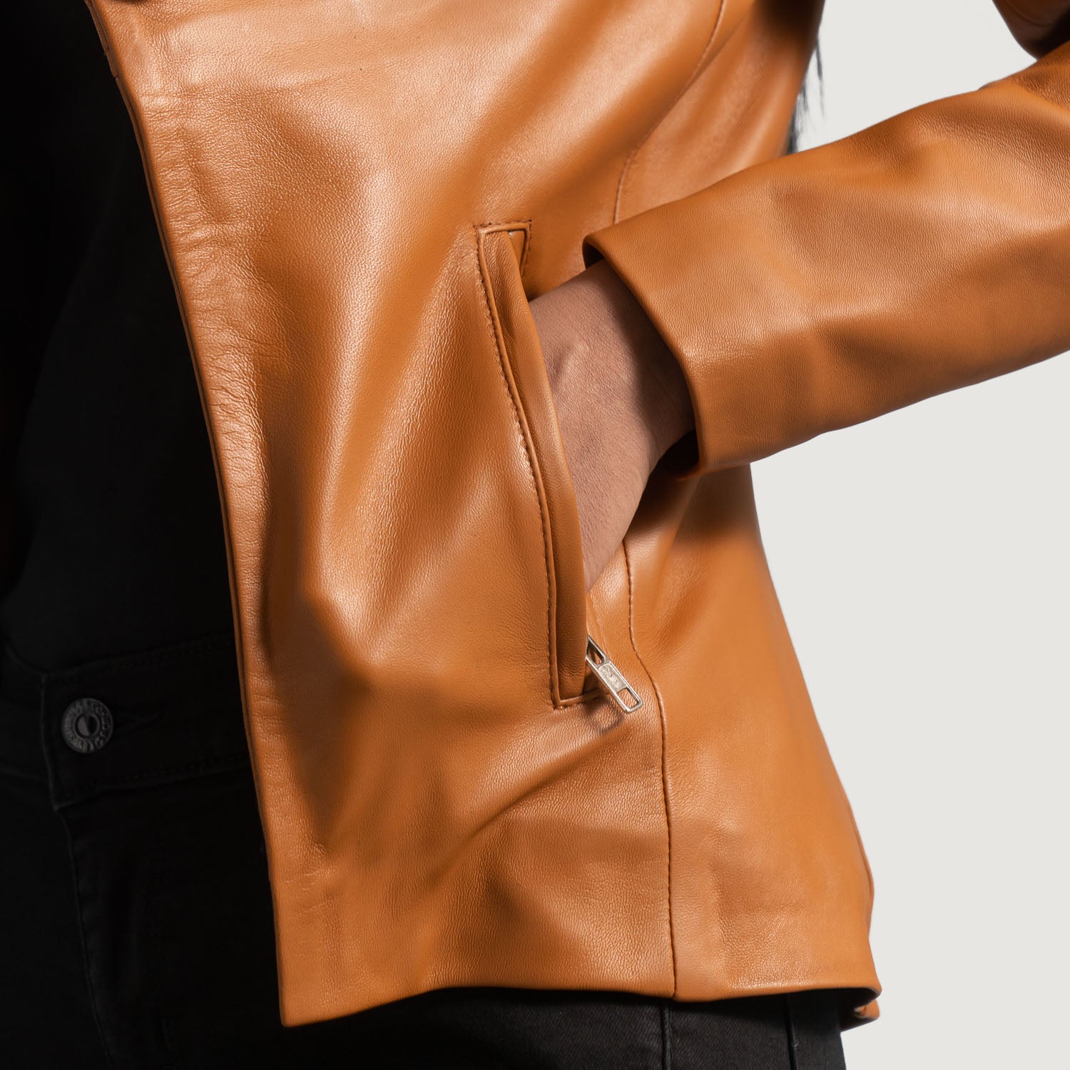 Lee Tan Brown Leather Blazer - Kualited