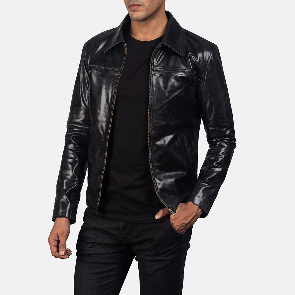 Mystical Black Men's Leather Jacket - Kualited