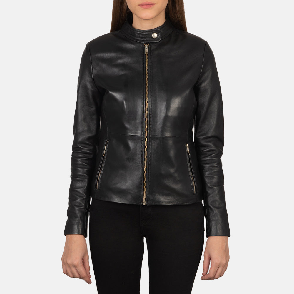 Rave Black Leather Biker Jacket - Kualited