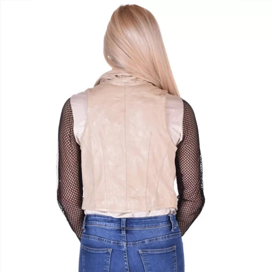 Beige Leather Vest