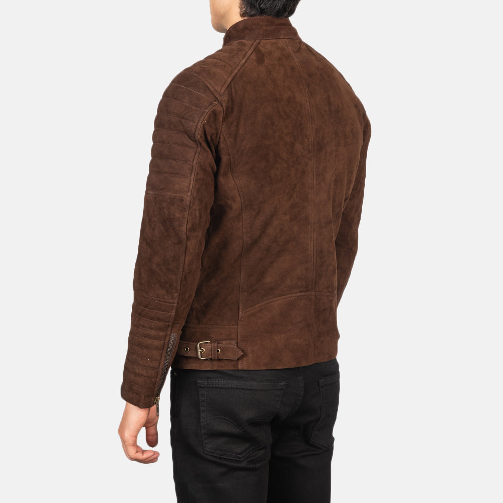 Damian Mocha Suede Biker Jacket