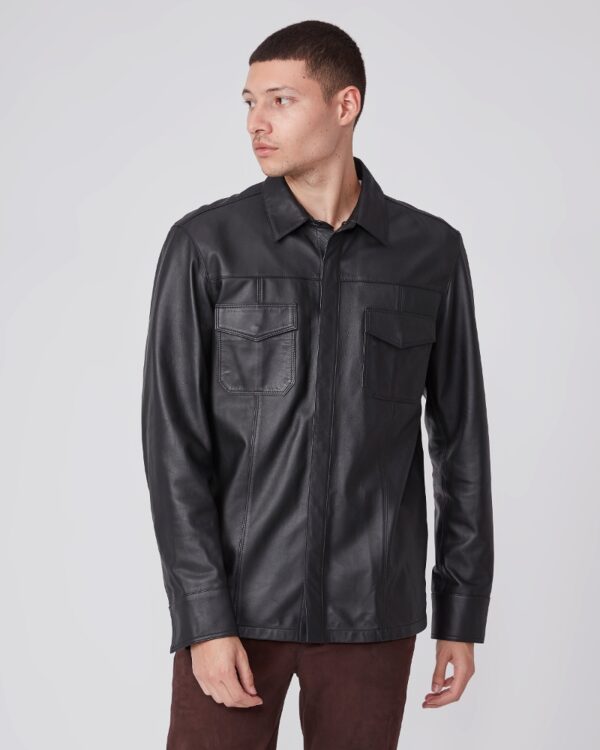 Men’s Black Classic Genuine Leather Shirt - Kualited