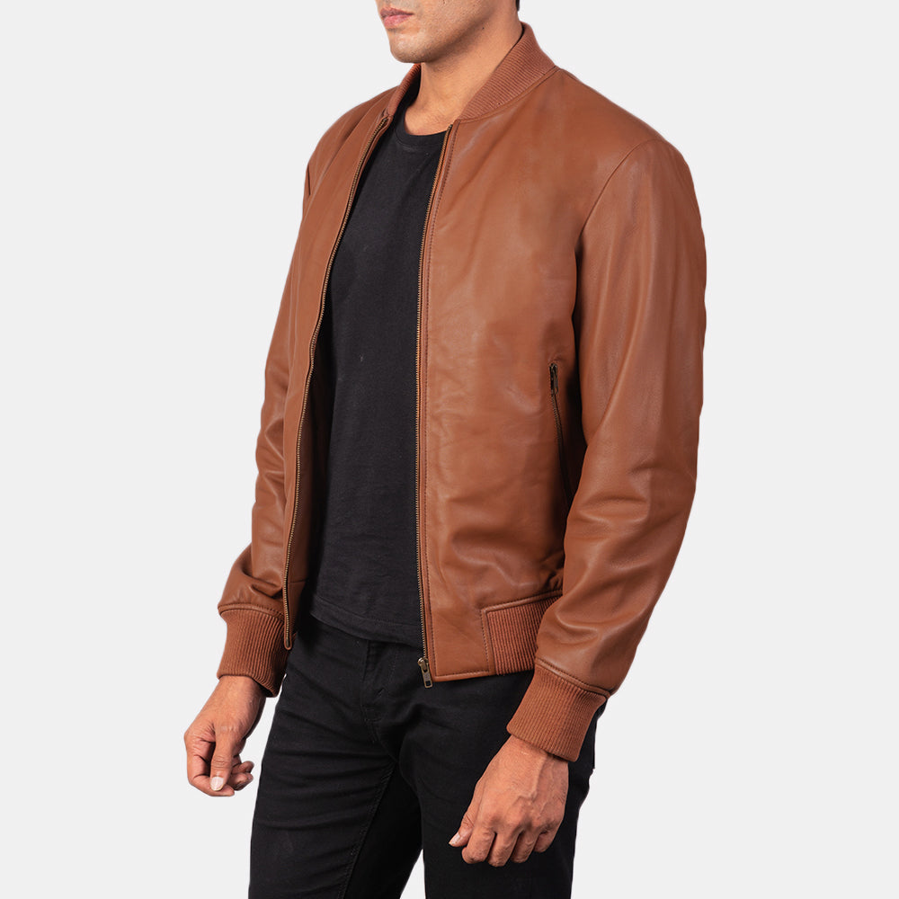 Shane Brown Leather Bomber Jacket - Kualited