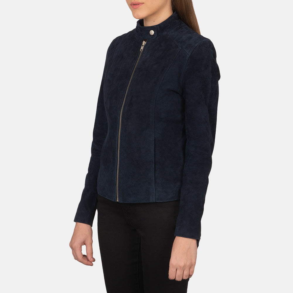 Kelsee Navy Blue Suede Jacket