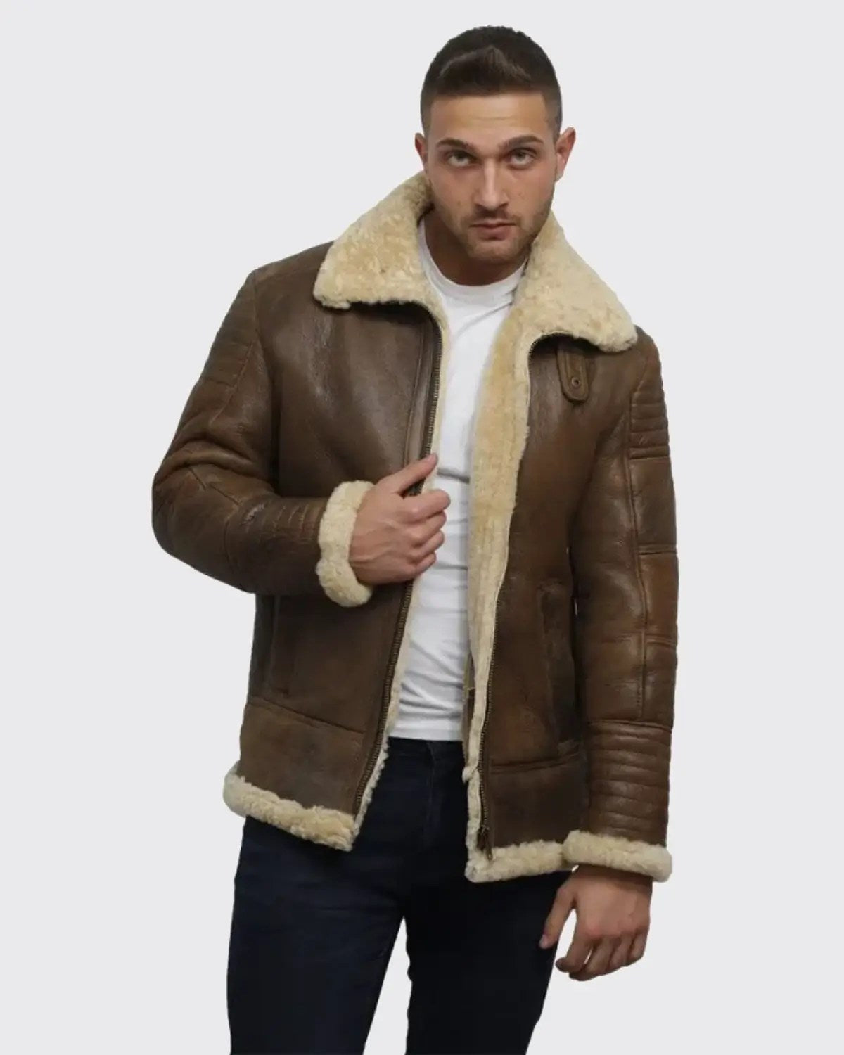 Mens B3 RAF Aviator Sheepskin Shearling Jacket