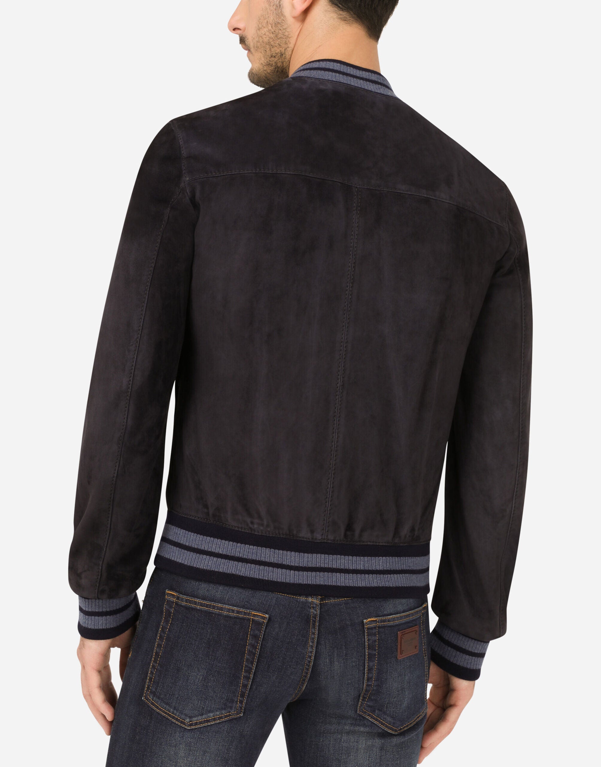 Men’s Leather Bomber Jacket Black - Kualited