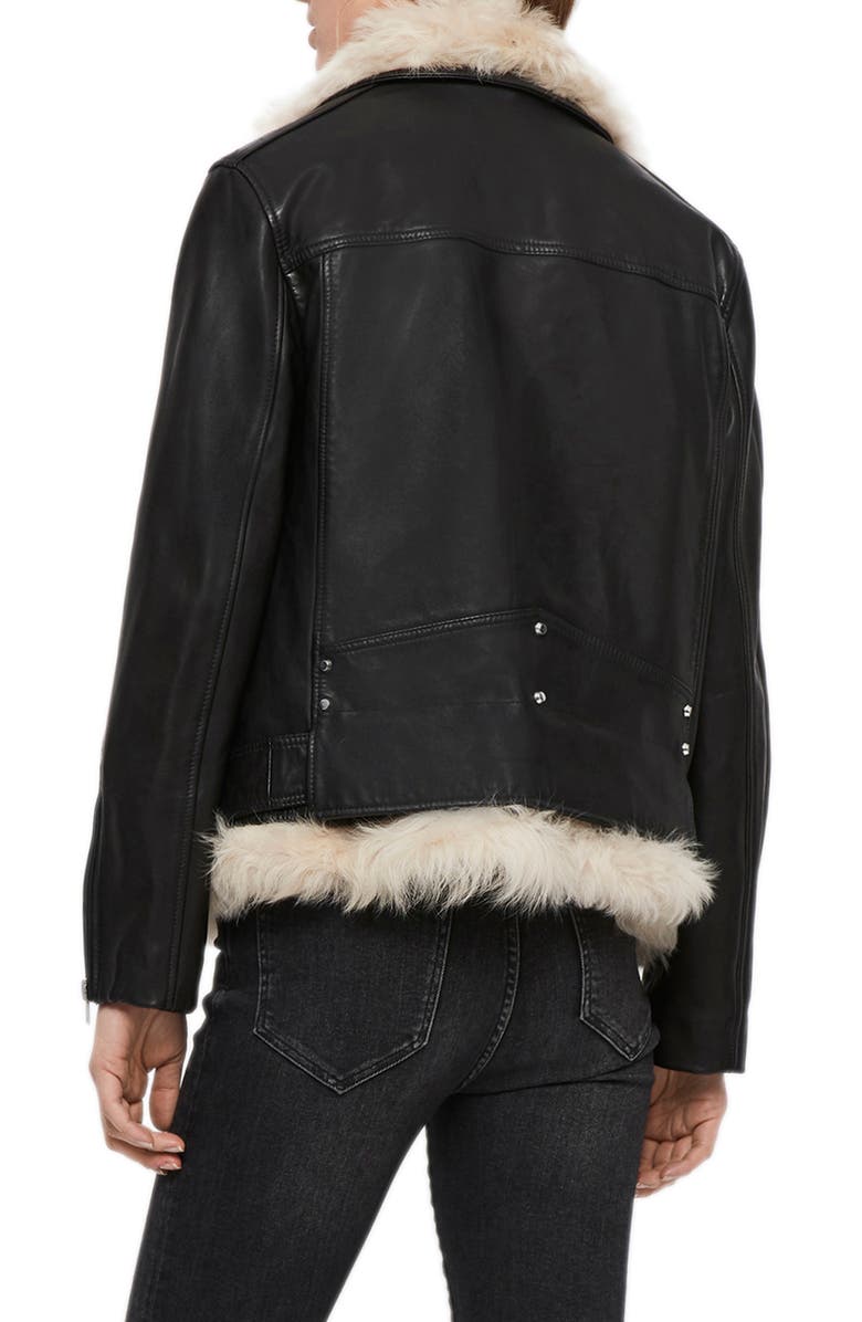 Luna 4-in-1 Genuine Shearling Biker Jacket