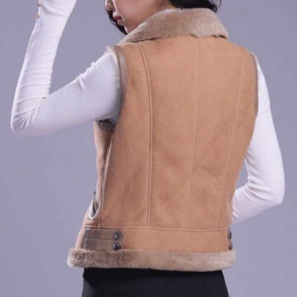 Suede Shearling Vest Women