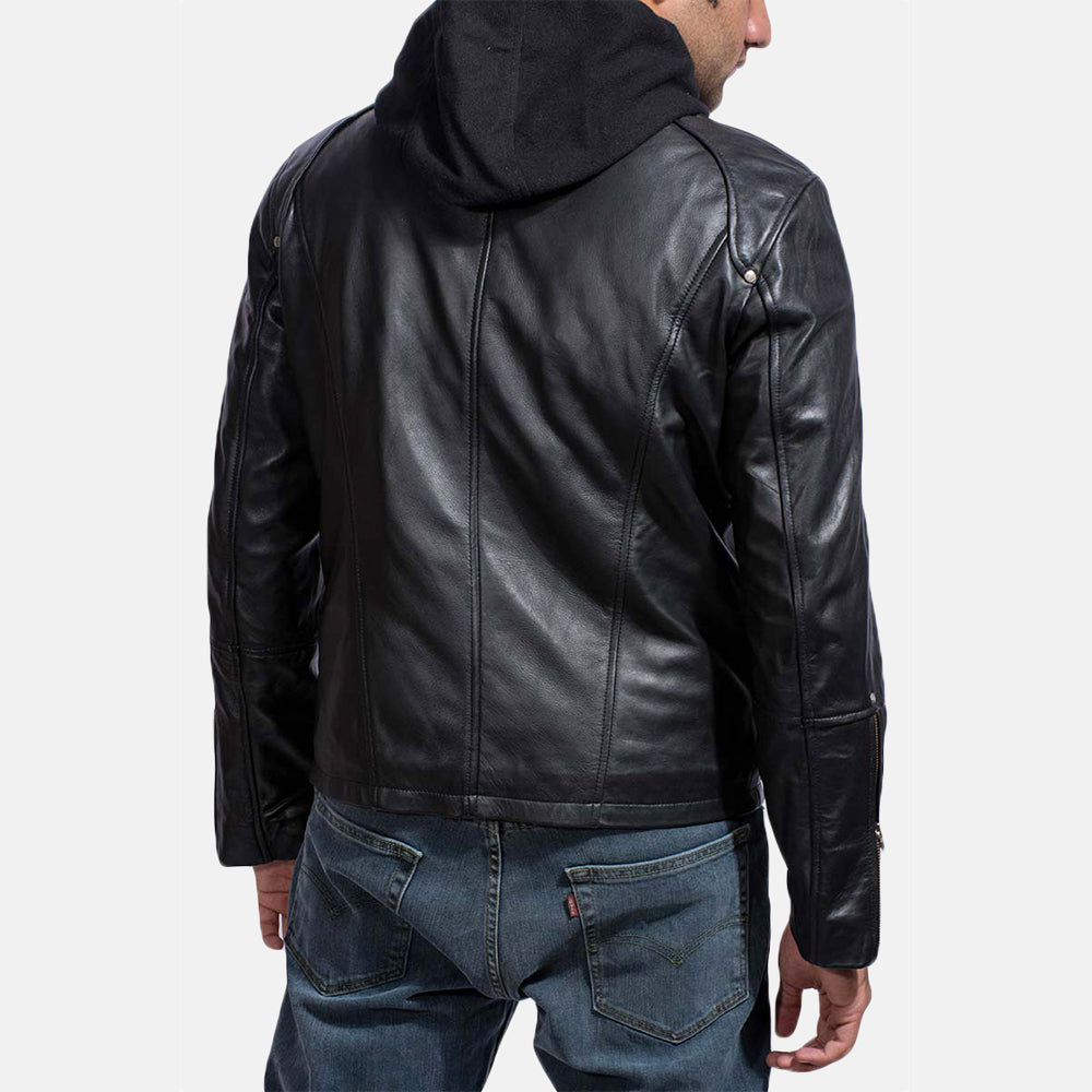 Highschool Black Leather Jacket For Men - Kualited