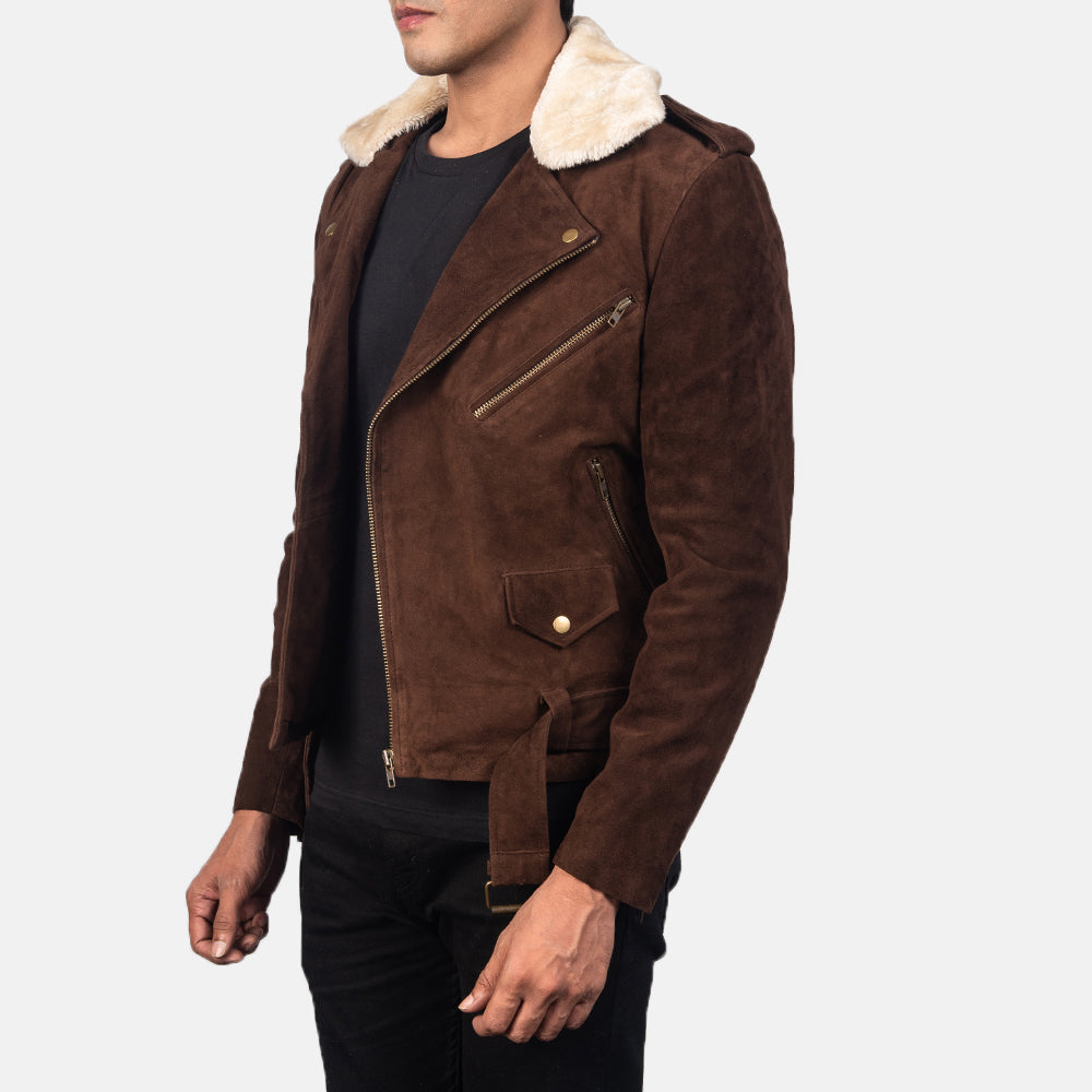 Furton Mocha Suede Biker Jacket