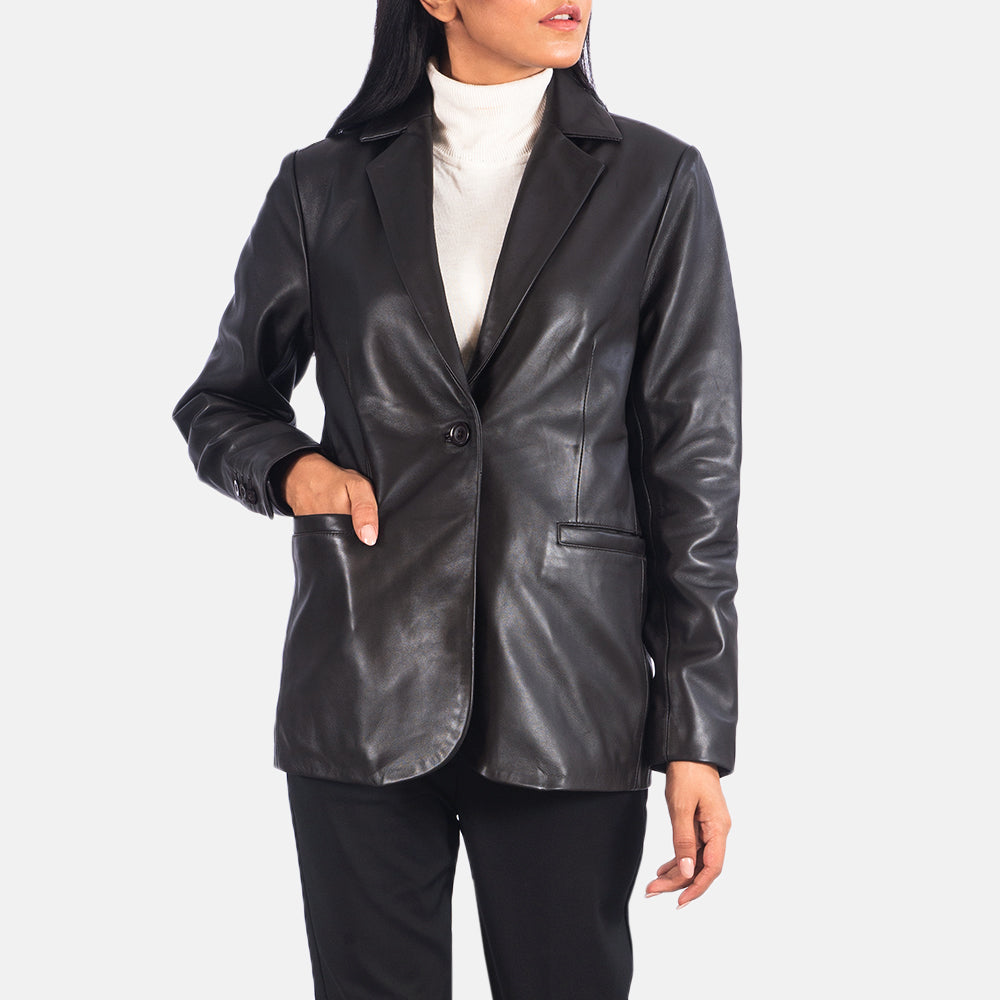 Norma Brown Leather Blazer - Kualited