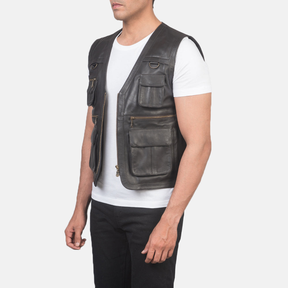 Safari Brown Leather Vest