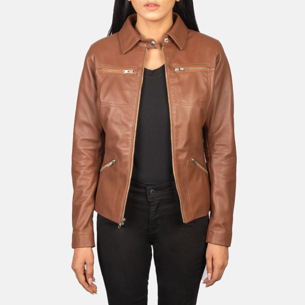 Tomachi Brown Leather Jacket - Kualited