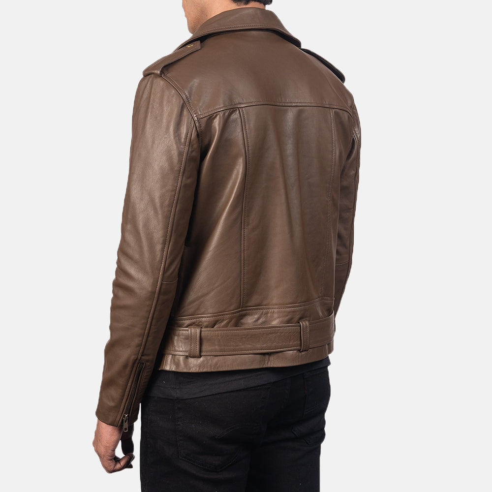 Allaric Alley Mocha Leather Biker Jacket