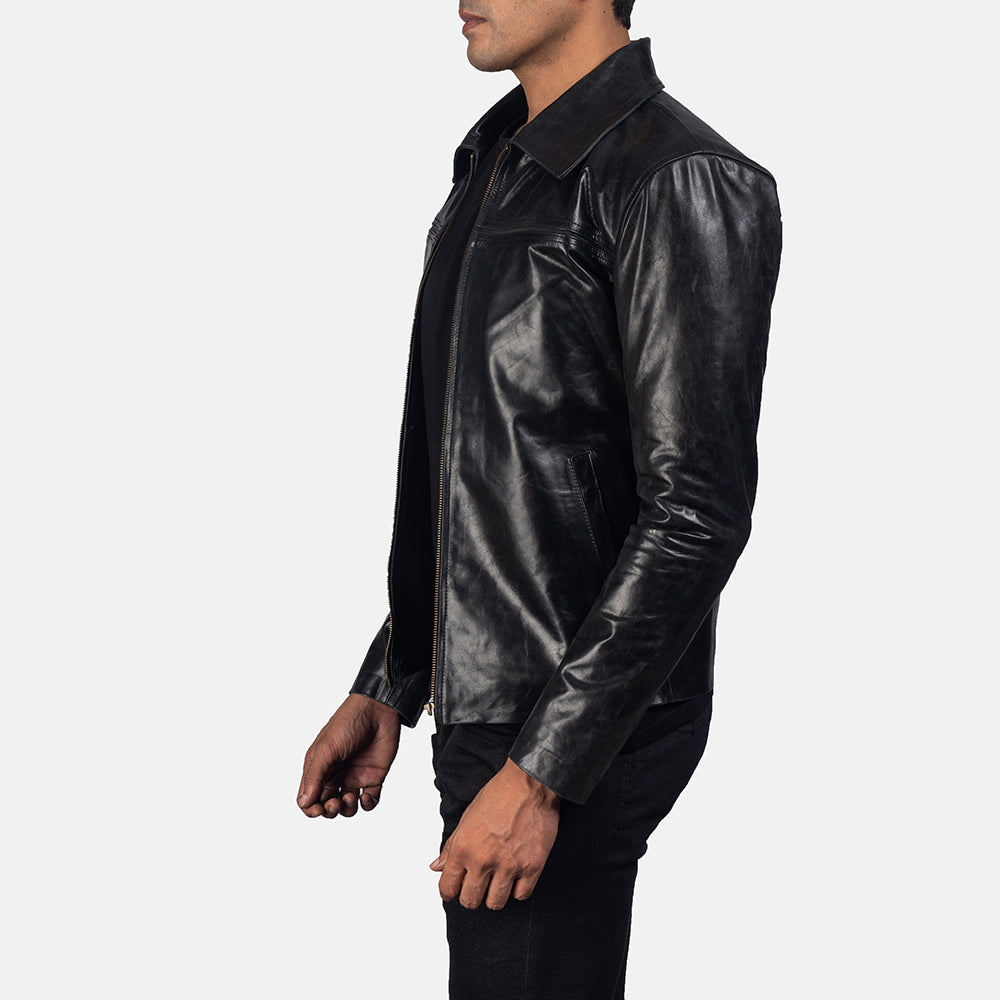 Mystical Black Men's Leather Jacket - Kualited