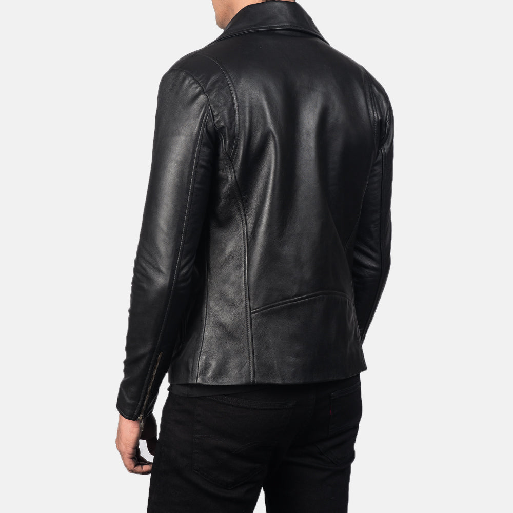 Noah Black Leather Biker Jacket - Kualited