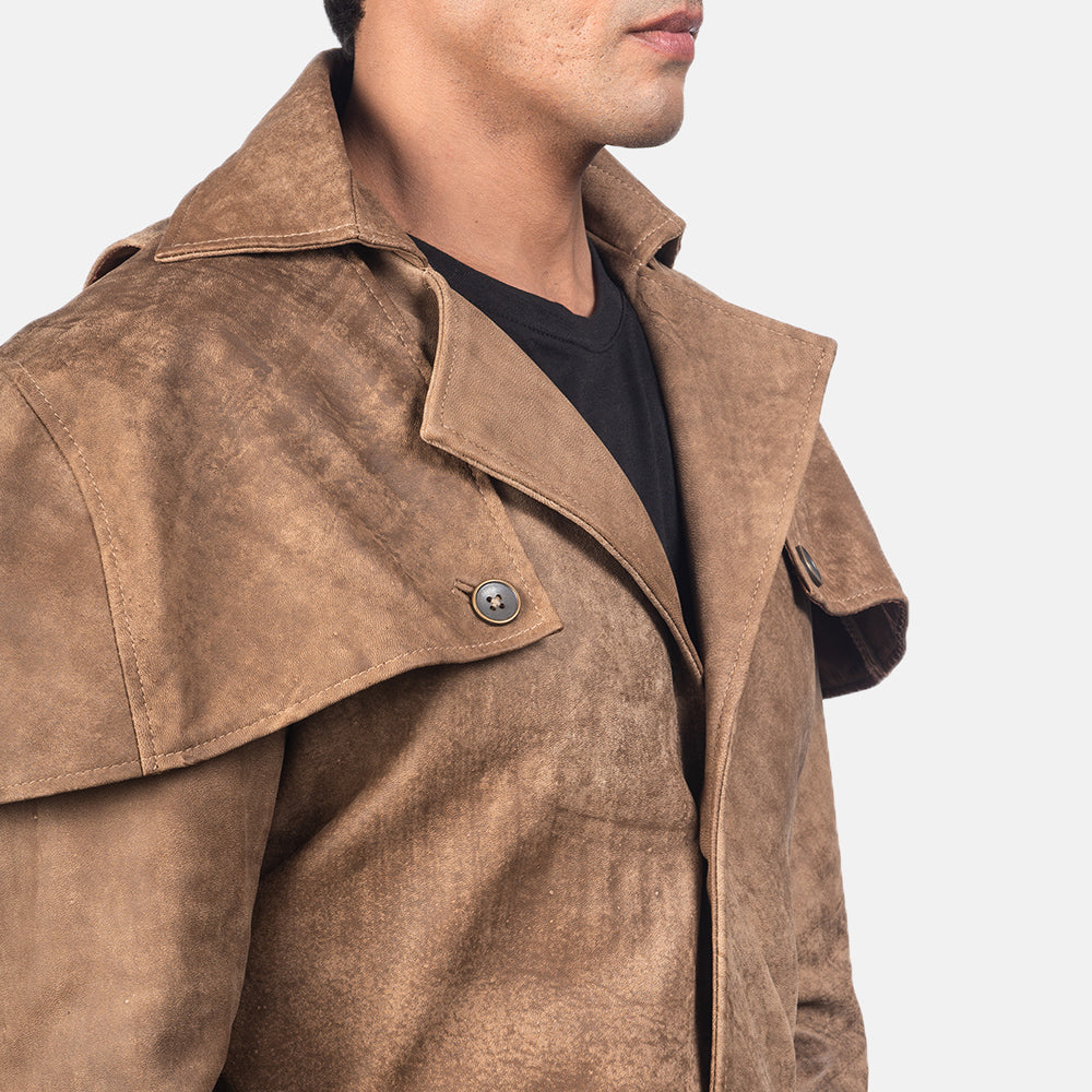 Deux Brown Leather Duster