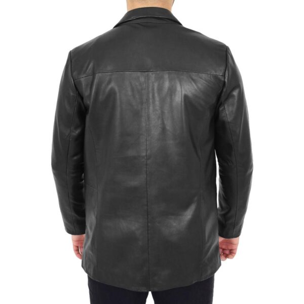 Men’s Classic Black Leather Blazer