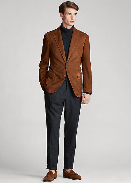 Men’s Tan Brown Suede Leather Blazer - Kualited